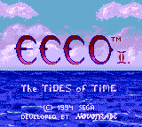 Ecco the Dolphin II title screen for Sega Game Gear